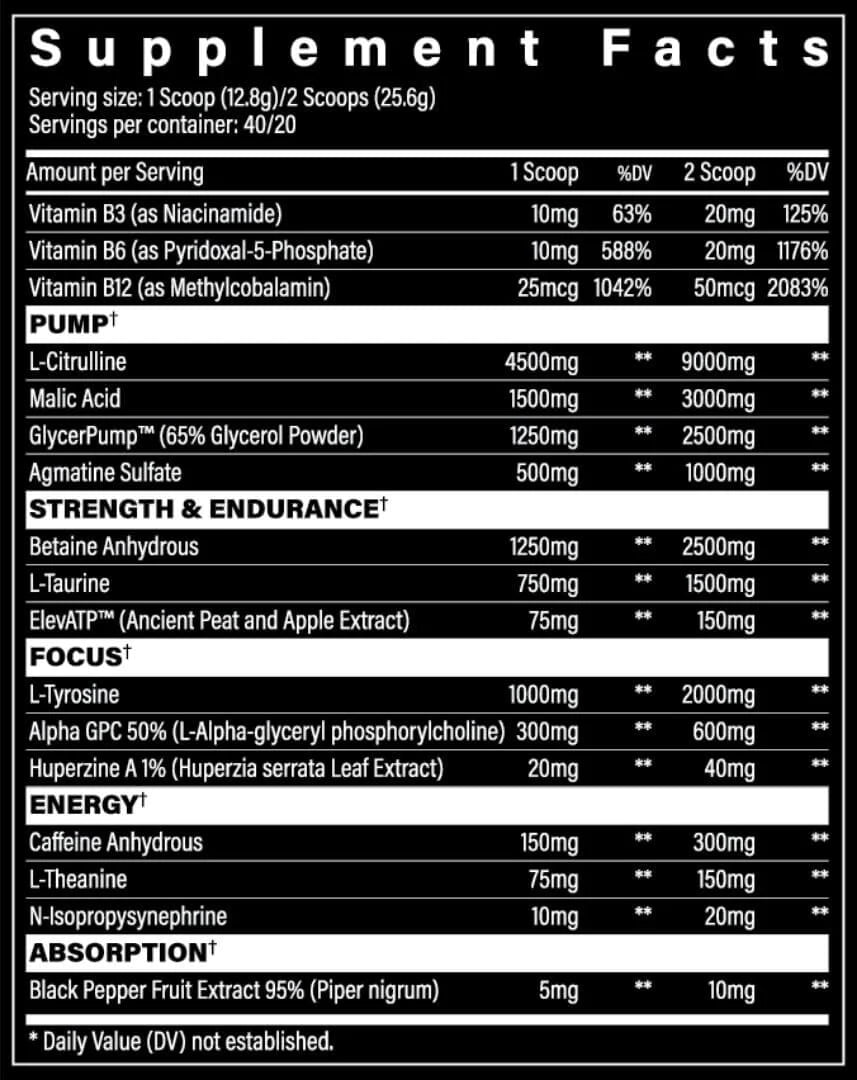 pre-workout ingredients